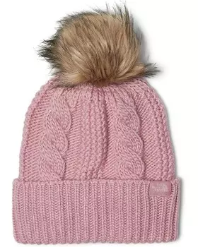 Шапка The North Face Oh Mega Fur Pom Beanie, цвет Mauve