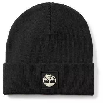 Шапка Timberland Cuffed Beanie with Tonal Patch, черный