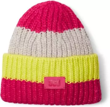 Шапка Ugg Chunky Knit Rib Beanie, цвет Cerise Multi