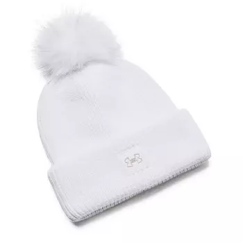 Шапка Under Armour Halftime Ribbed Pom, белый