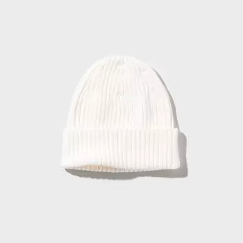 Шапка Uniqlo мужская хлопковая, молочный