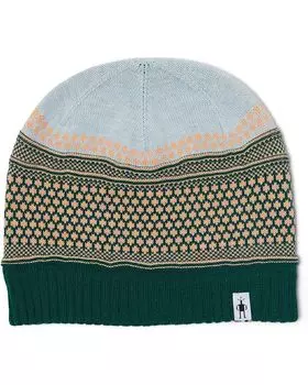 Шапка Unisex Smartwool Popcorn Cable Reversible Beanie, цвет Emerald Green-Apricot