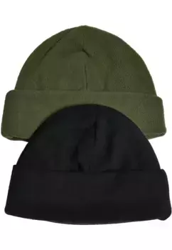 Шапка URBAN CLASSICS " Urban Classics Unisex Fleece Beanie 2-Pack" (1 шт.), черный
