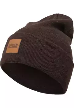 Шапка URBAN CLASSICS " Urban Classics Unisex Synthetic Leatherpatch Long Beanie" (1 шт.), цвет Heatherbrown