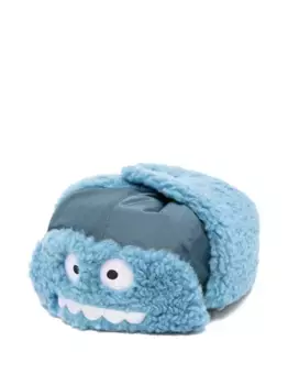 Шапка-ушанка с вышитым лицом Stella McCartney Kids, синий