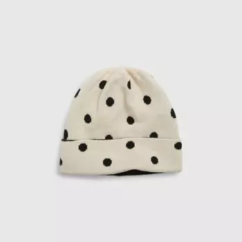 Шапка в рубчик с отворотом Gap, белый