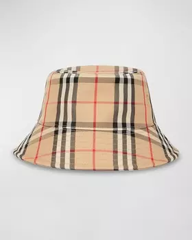 Шапка-ведро из твила в клетку Burberry