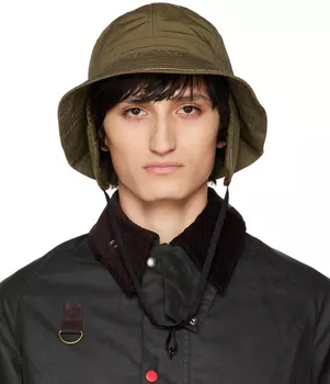Шапка-ведро с клапаном-ухом цвета хаки и блуждания Edition Barbour