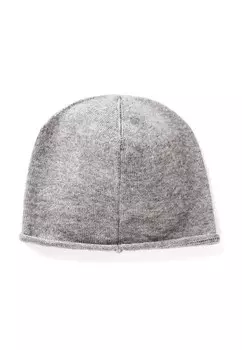 Шапка WITH CURLY TUBULAR BORDER AND CHAINSTITCH LOGO United Colors of Benetton, серый