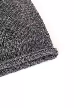 Шапка WITH CURLY TUBULAR BORDER United Colors of Benetton, серый