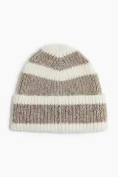 Шапка вязаная резинкой H&M, бежевый