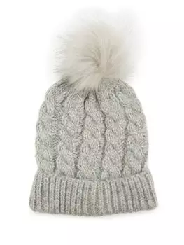 Шапка вязанной вязки с помпоном Alexia Admor, цвет Grey Multi