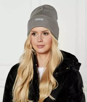 Шапка женская Calvin Klein Jeans с логотипом, серый