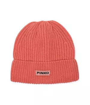 Шапка женская Pinko шерстяная с добавлением кашемира , красный