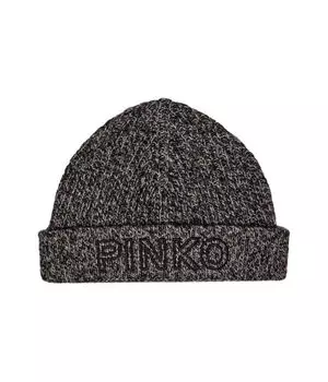 Шапка женская Pinko шерстяная с принтом, серый