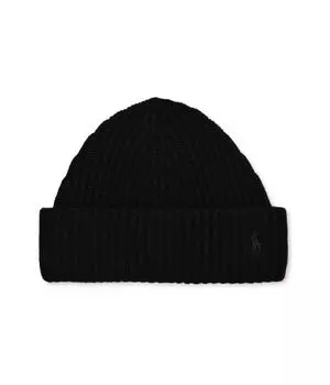 Шапка женская Polo Ralph Lauren шерстяная в рубчик, черный