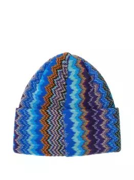 Шапка зигзагообразной вязки Missoni, синий