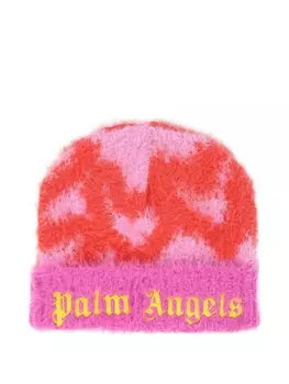 Шапочка-бини с принтом в виде сердца Palm Angels Kids, розовый