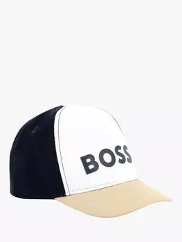 Шапочка boss baby из хлопчатобумажной саржи HUGO BOSS, белый