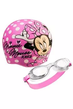 Шапочка для плавания и очки Минни Disney, розовый