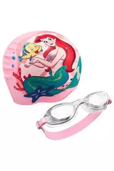 Шапочка для плавания и очки «Русалочка» Disney, мультиколор