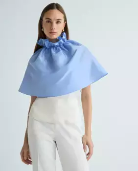 Шапочка из тафты с воротником со сборками Banarassi, синий