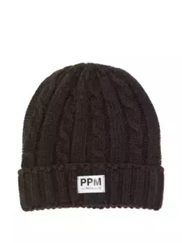 Шапочка косой вязки Paolo Pecora Kids, коричневый