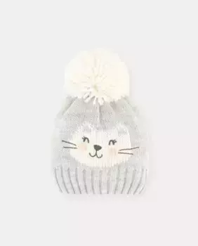 Шапочка с котенком на девочку Baby El Corte Ingls, светло-серый