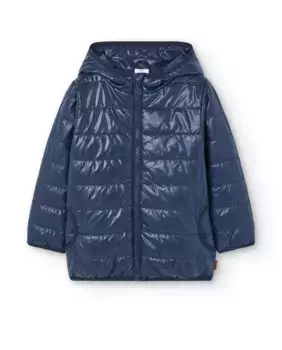 Шапочка с помпоном и крупным принтом Boboli, тёмно-синий