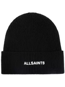 Шапочка с вышитым логотипом AllSaints, черный