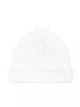 Шапочка с вышитым логотипом Emporio Armani Kids, белый