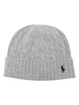 Шапочка с вышивкой Polo Ralph Lauren Polo Pony, серый