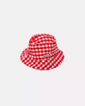 Шапочка в клетку для мальчика Tutto Piccolo, красный