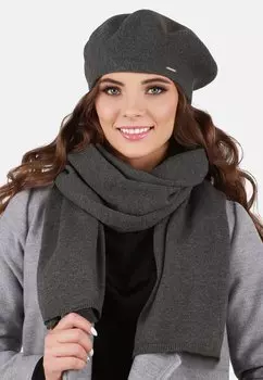 Шарф 7005 BERET AND SCARF SET Vivisence, темно-серый