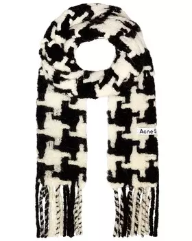Шарф Acne Studios, белый/черный