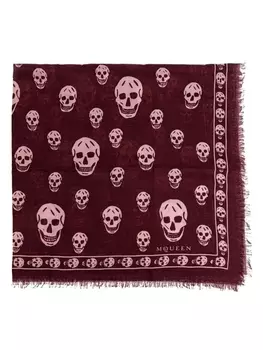Шарф Alexander McQueen Classic Skull, красный