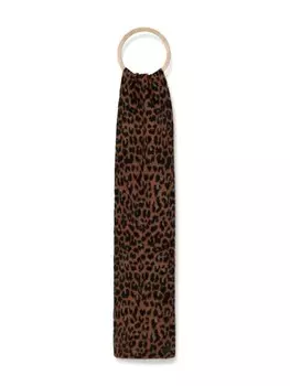 Шарф AllSaints с гепардовой интарсией, оранжевый