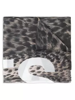 Шарф AllSaints с леопардовым принтом, нейтральный
