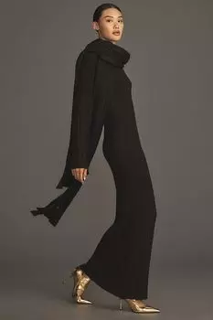 Шарф Anthropologie Extreme с бахромой, черный