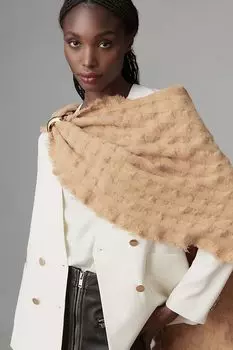 Шарф Anthropologie однотонный в клетку от, коричневый