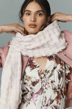 Шарф Anthropologie однотонный в клетку от, сиреневый