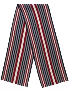 Шарф Bally из натуральной шерсти в полоску, синий