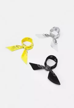Шарф BANDANA 3 PACK UNISEX Urban Classics, черный/желтый/белый