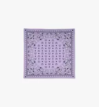 Шарф-бандана с монограммным принтом MCM, цвет purple rose
