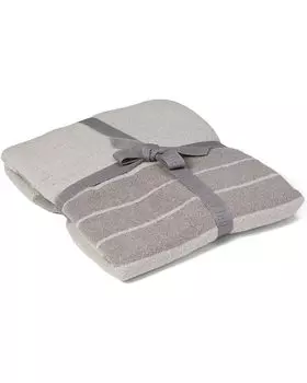 Шарф Barefoot Dreams CozyChic Lite Pinched Stripe Blanket Scarf, серебряный