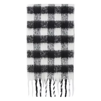 Шарф Bershka Check, белый/черный