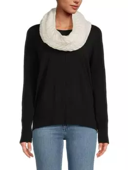 Шарф бесконечной вязки косой вязки на поперечных рычагах Cole Haan, цвет Pristine