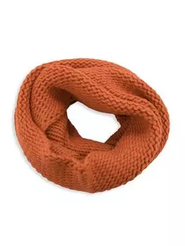 Шарф «Бесконечность» объемной вязки из смесовой шерсти Portolano, цвет Rust