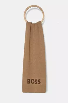 Шарф BOSS с добавлением шерсти, бежевый