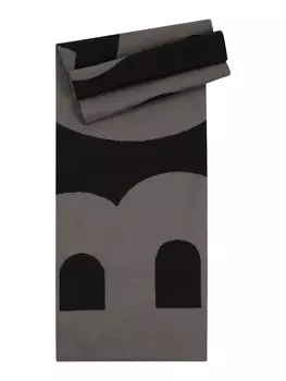 Шарф BOSS Scarf Arev, серо-коричневый/черный